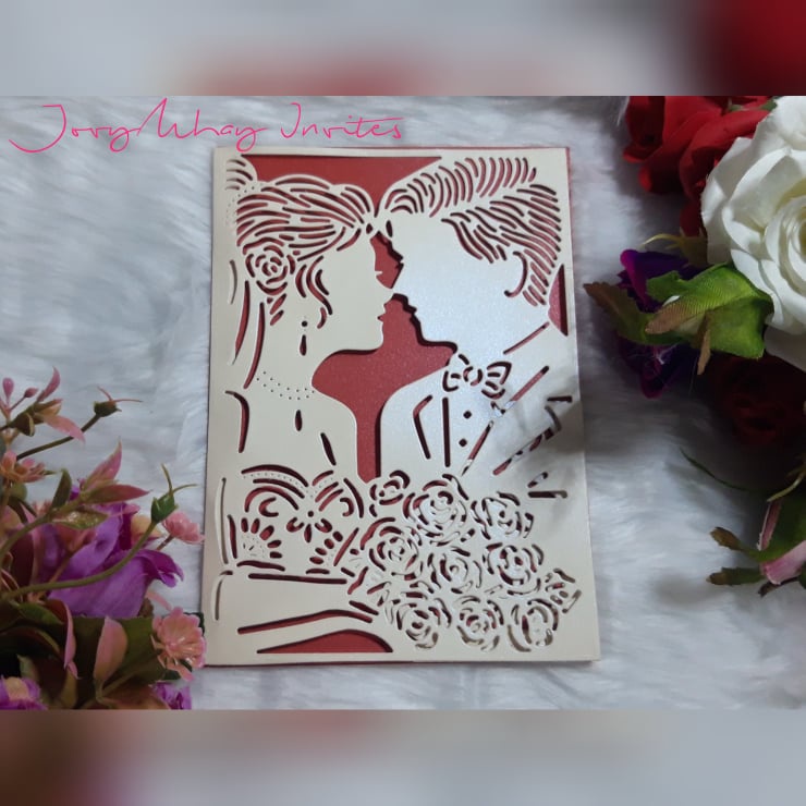 JIS Kissing Couple Wedding Invitation Cover with Pocket | Shopee ...