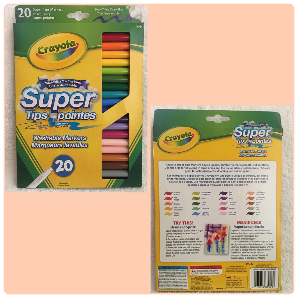 CRAYOLA SUPER TIPS 20 MARKERS / CRAYOLA / NON TOXIC / WASHABLE MARKERS