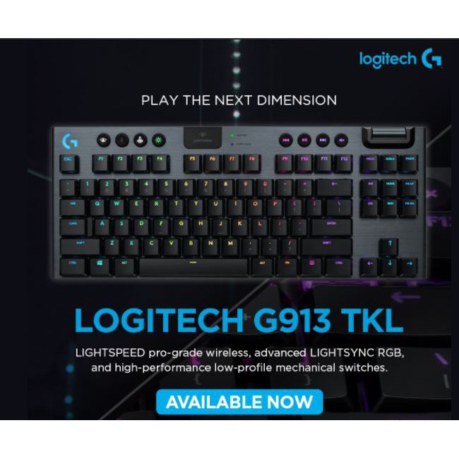 Logitech G913 LIGHTSPEED Wireless RGB Mechanical Gaming Keyboard GL T/L ...