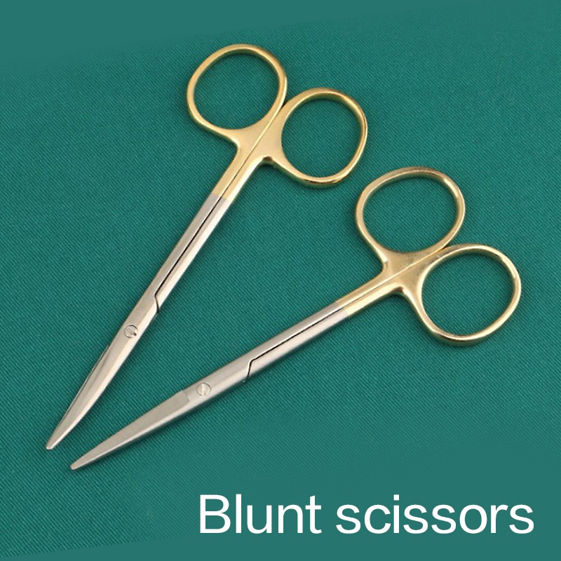 Gold handle blunt scissors nose plastic equipment cosmetic surgery ...