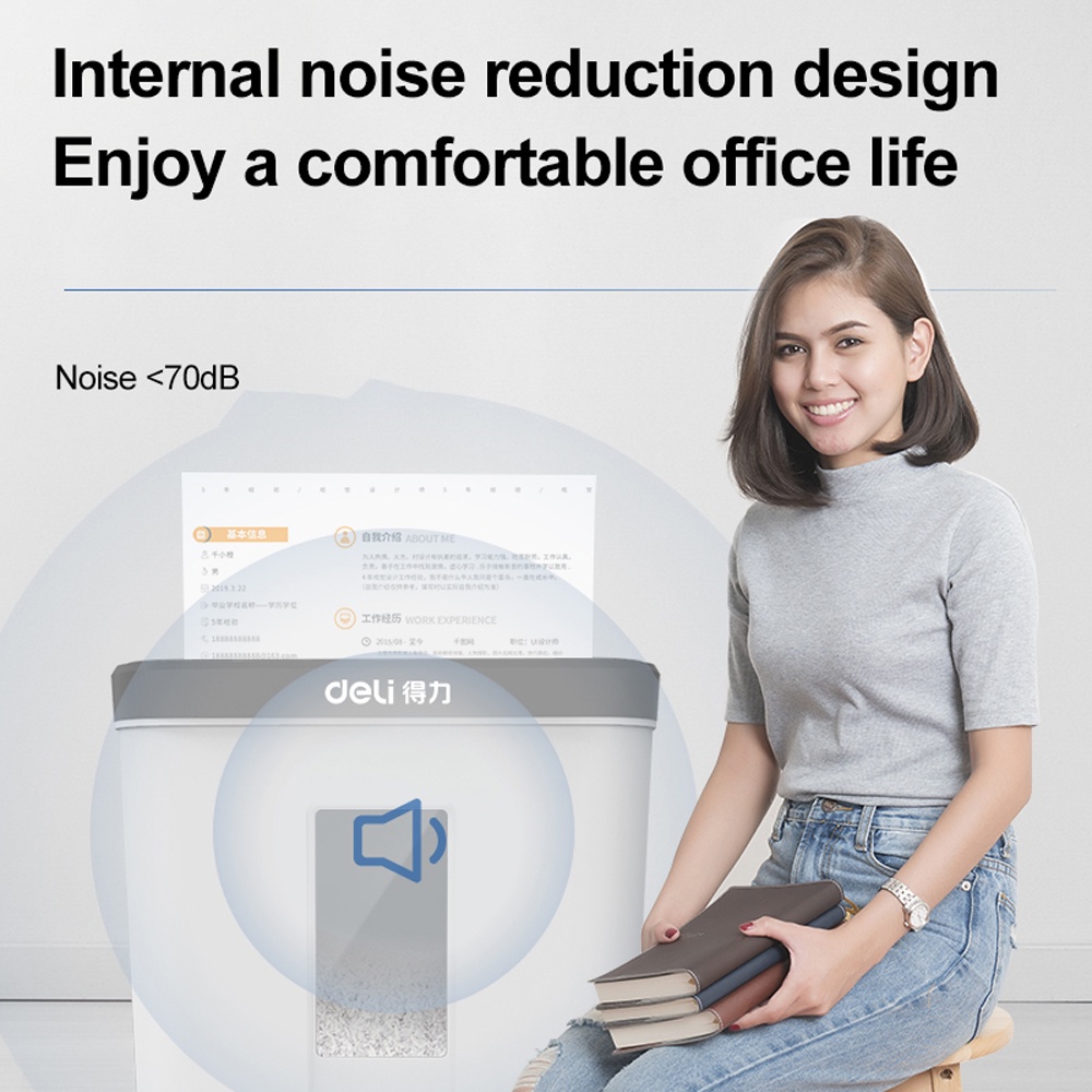 Deli A4 Electric Paper Shredder Machine Heavy Duty Shredder Machine 12L