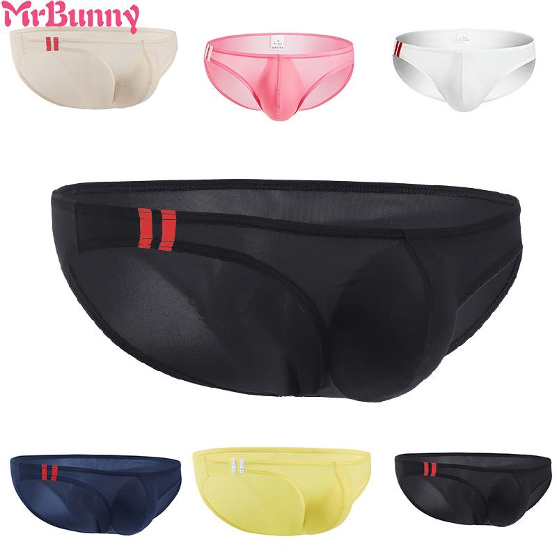 Male Briefs Low Rise Lingerie Elastic Waist Bulge Pouch Thin Triangle ...