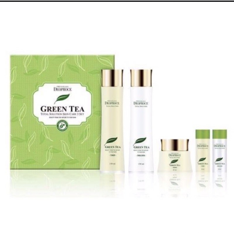 DEOPROCE Green Tea Face Care Set Premium Total Solution 3Set Shopee