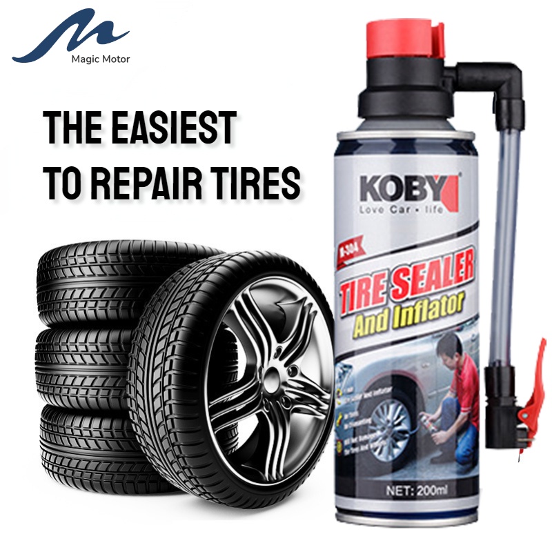 Koby Tyre Tire Sealer And Inflator Motorcycle Parts Motors Car 450ml