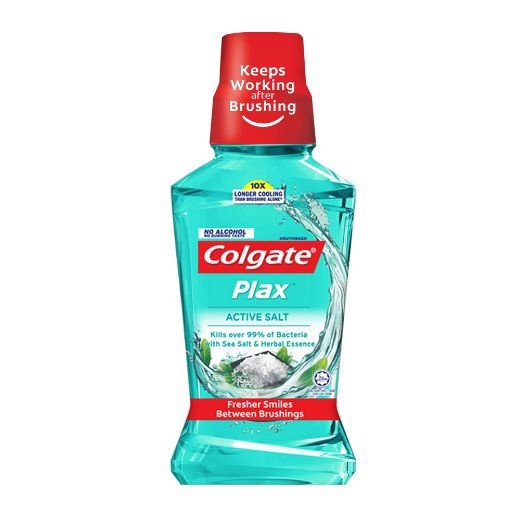 Colgate Plax Antibacterial Mouthwash Active Salt Mild Flavor 250mL