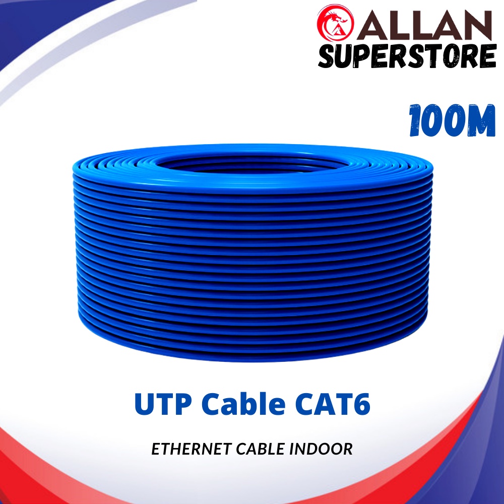 Allan Superstore Cat6 Indoor Cable 100m Rj45 Lan