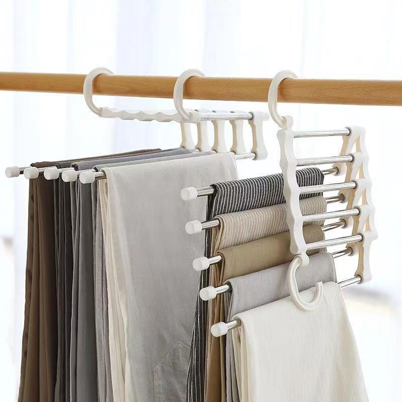 Stainless Pants Rack Home Wardrobe Telescopic Storage Artifact Pants ...