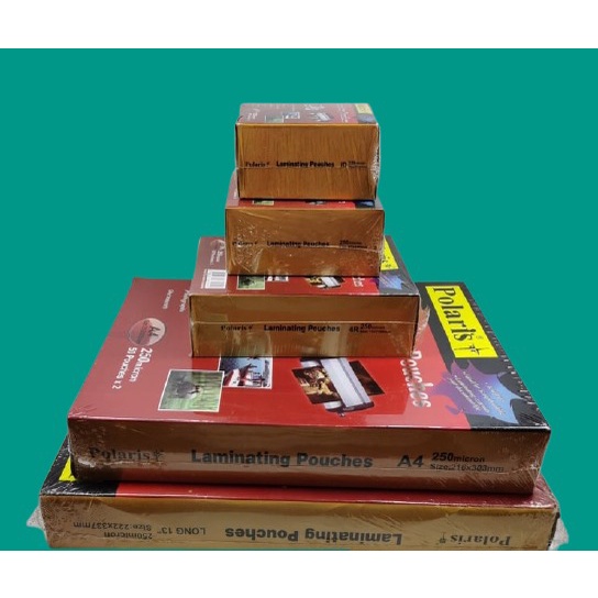 Polaris Laminating Film A4 Size (100 pcs per pack) 125 Microns & 250
