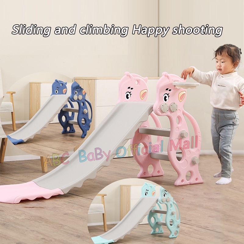 Children 2 In 1 Slide with Basketball Hoop Indoor Toy Baby Play Sport ...