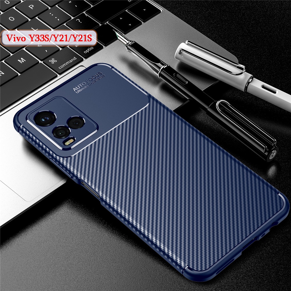 Carbon Fiber Vivo Casing Vivo Y33S Y21 Y21S Phone Case Matte Beetle ...