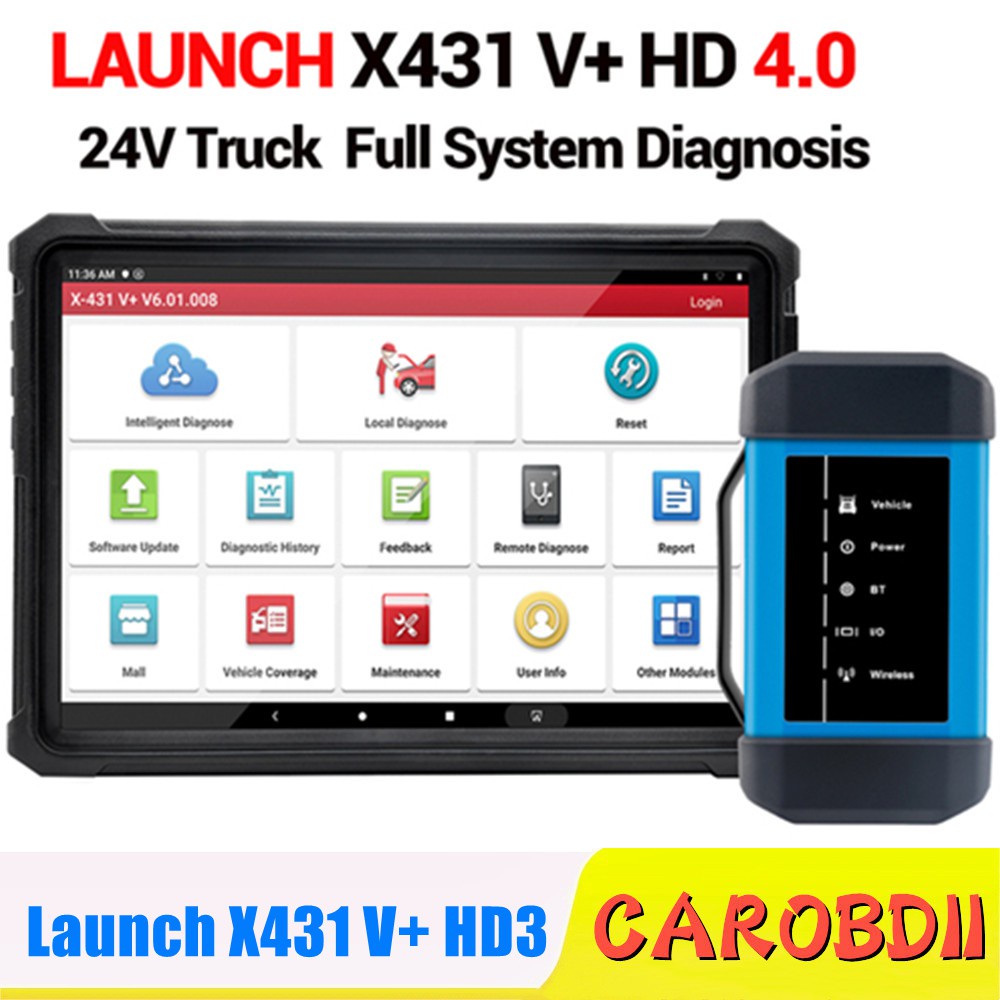 Original Launch X431 V+ HD3 Wifi/Bluetooth Heavy Duty Truck Diagnostic ...
