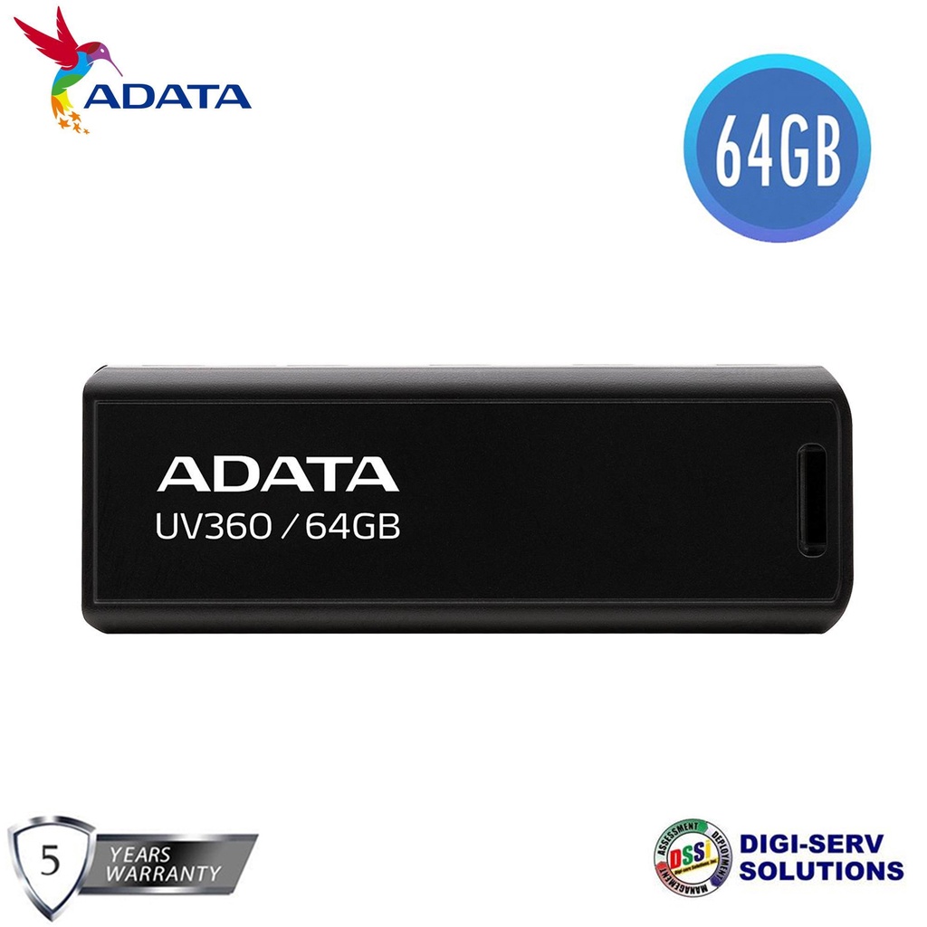 Adata 64GB UV360 USB 3.2 Gen1 Flash Drive AUV360-64G-RBK (Black ...