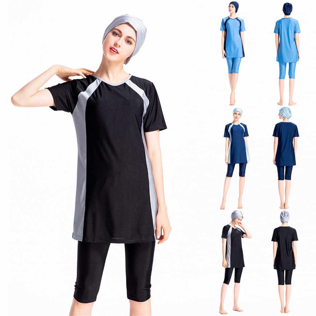2022 New Arabic Islamic Women Swimwear Burkini Muslim Swim Wear Hooded