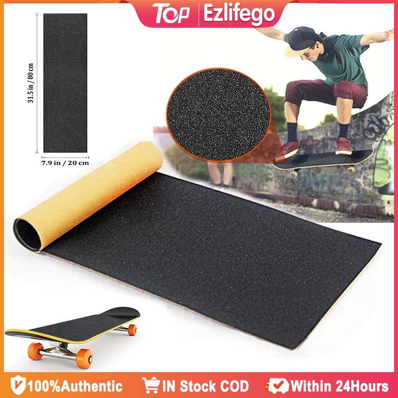 80x20cm Black Skateboard Grip Tape Sheet Scooter Sandpaper Grip Tape