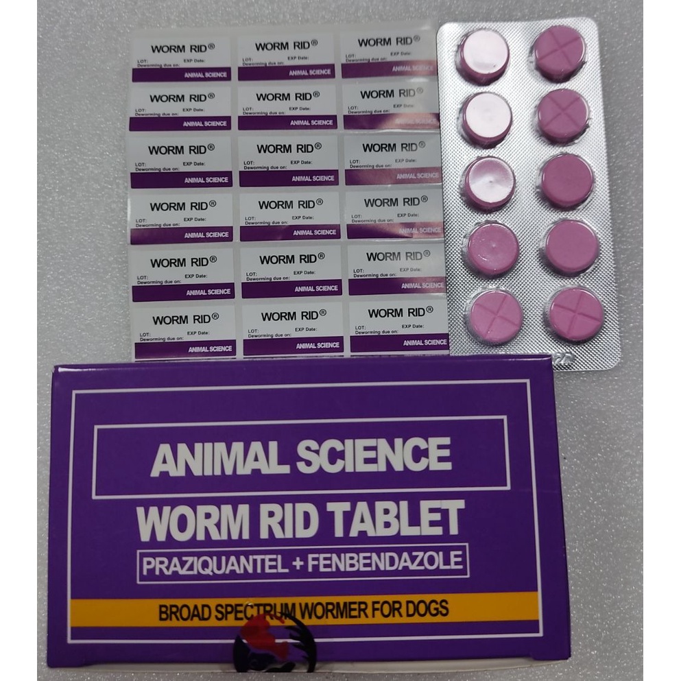 WORM RID TABLET DEWORMER 1 BOX (100pcs) WITH STICKERS Shopee Philippines