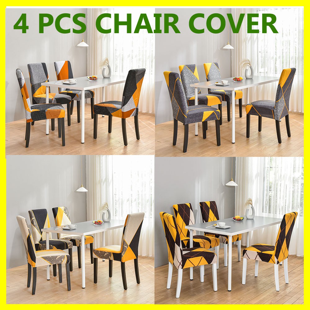 Chair Cover Dining Set of Pcs Elegant Universal Size Stretchable For  Dining Room Backrest Cover