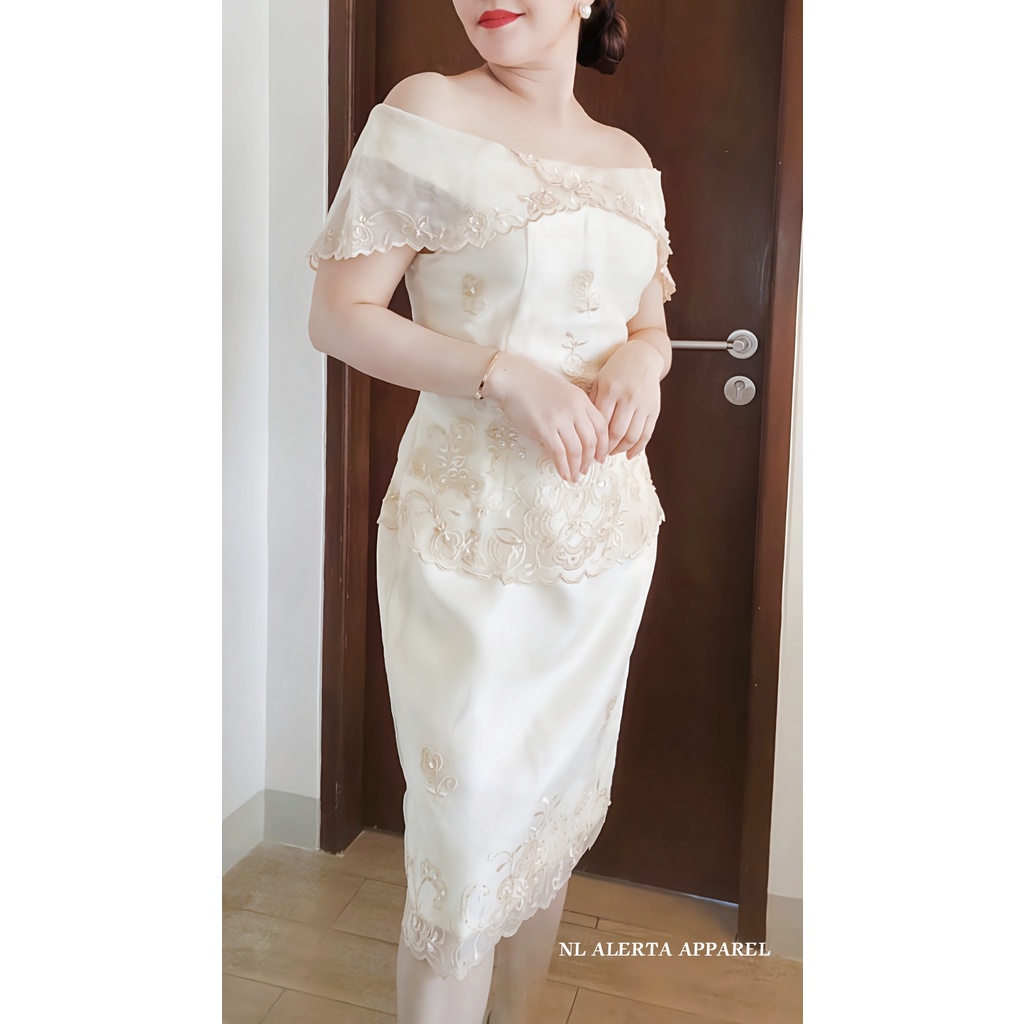 Modern Barong Filipiniana High Quality Kultura Off Shoulder Dress For Women Shopee Philippines