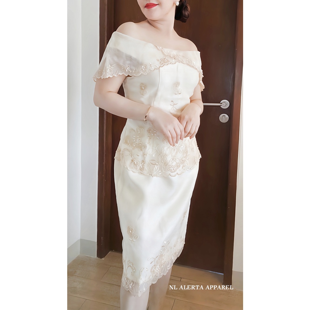 MODERN FILIPINIANA BARONG HIGH QUALITY OFF SHOULDER DRESS FOR WOMEN KULTURA Shopee Philippines