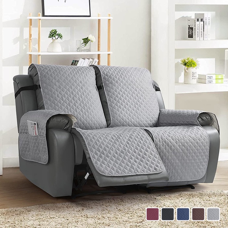 1/2/3 Seater Recliner Sofa Cover Anti Slip Patchwork Sofa Protector