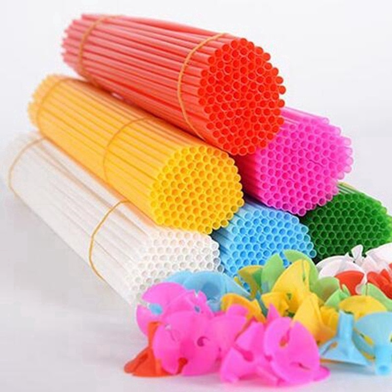 100pcs 40cm/27cm Latex Balloon Stick Balloons Rods Decor