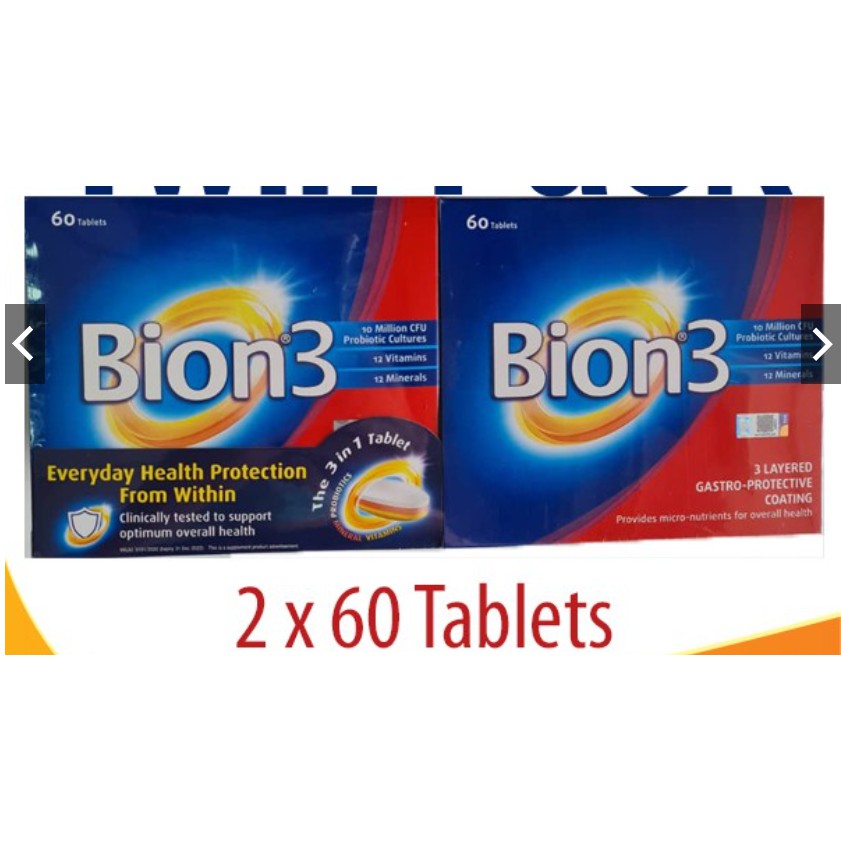 BION 3 PROBIOTIC/VITAMIN/MINERAL (60 OR 60X2) | Shopee Philippines