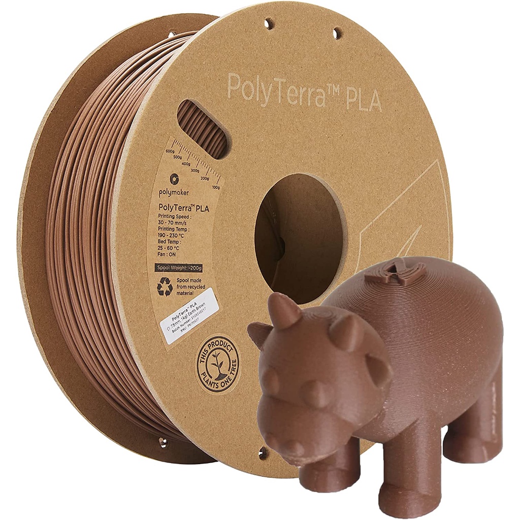 Polymaker PolyTerra Matte PLA Filament (1.75mm & 2.85mm EcoFriendly
