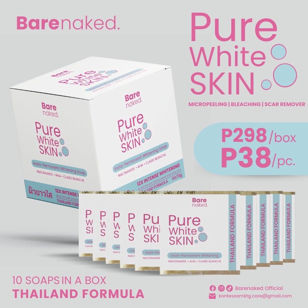 Pure White Skin Bleaching Soap by Barenaked Kontessa/Scar Remover ...