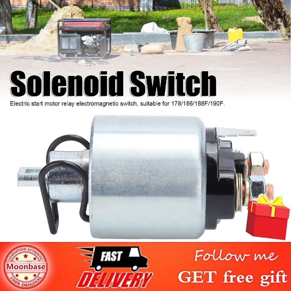 Relè Di Avviamento Per Motori 178/186/188F/190F – Interruttore Solenoide In Ferro, Compatibile Con Generatori Per Agricoltura E Pesca
