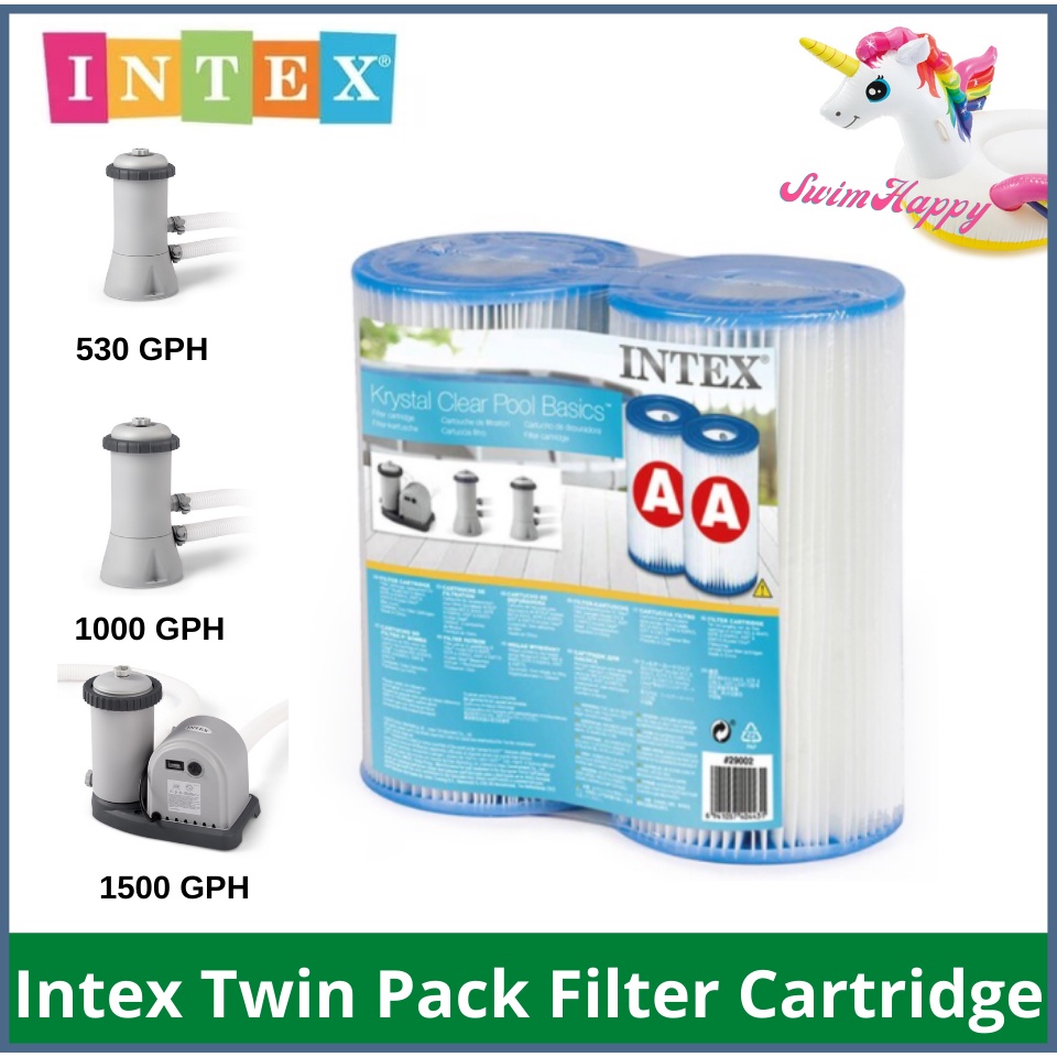 SwimHappy INTEX Filter Cartridge Type A - Twin Pack (Two (2) Pieces ...
