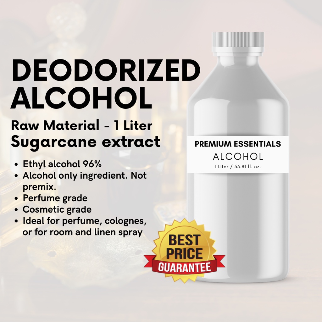 PERFUME GRADE ALCOHOL (1 Liter) SUGARCANE EXTRACT - DEODORIZED ETHYL ALCOHOL  96% - PERFUME MAKING | Shopee Philippines