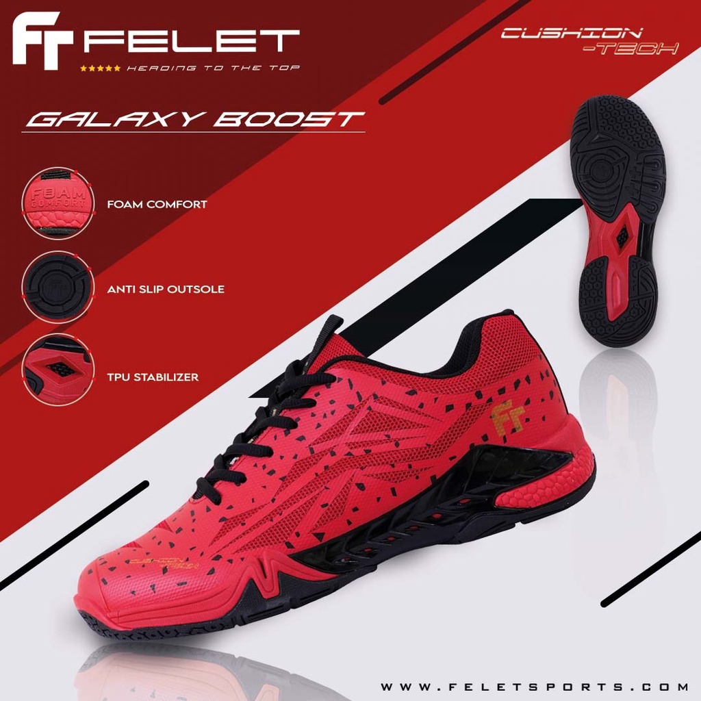 Felet Galaxy Boost Badminton Shoes Kasut Badminton 100% By FLEET ...