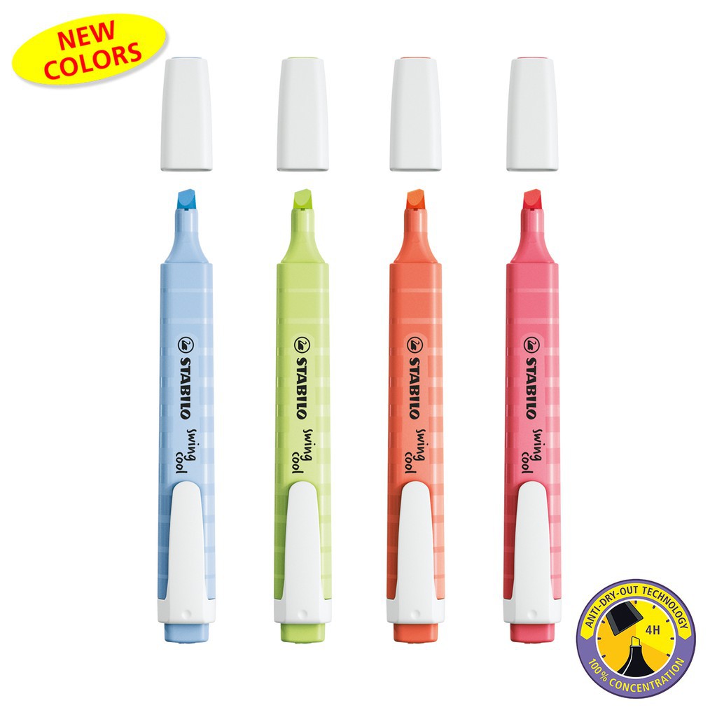 Stabilo Swing Cool Pastel Highlighters (Sets of 4, 6, 10, 14) Shopee