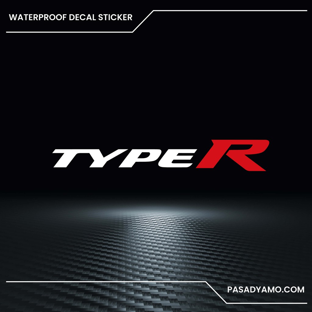 Type R Honda Decal Sticker for Cars and Motorcycles 1 x 5.5 inches ...