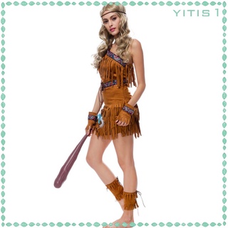 Womens Sexy Indian Squaw Costume Native American Fancy Dress Pocahontas  Costume