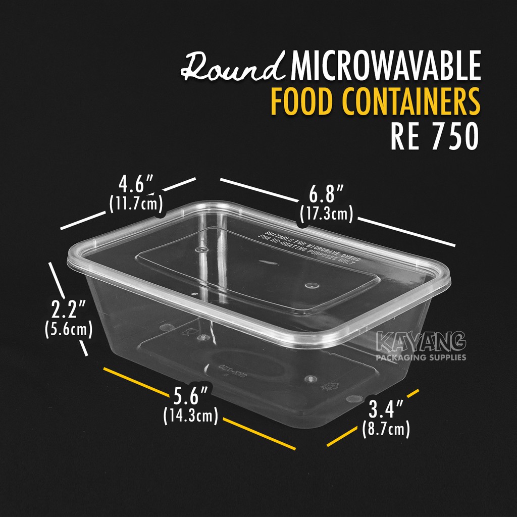 [10pcs] Rectangle Microwavable Food Container / Plastic tub (500ml ...