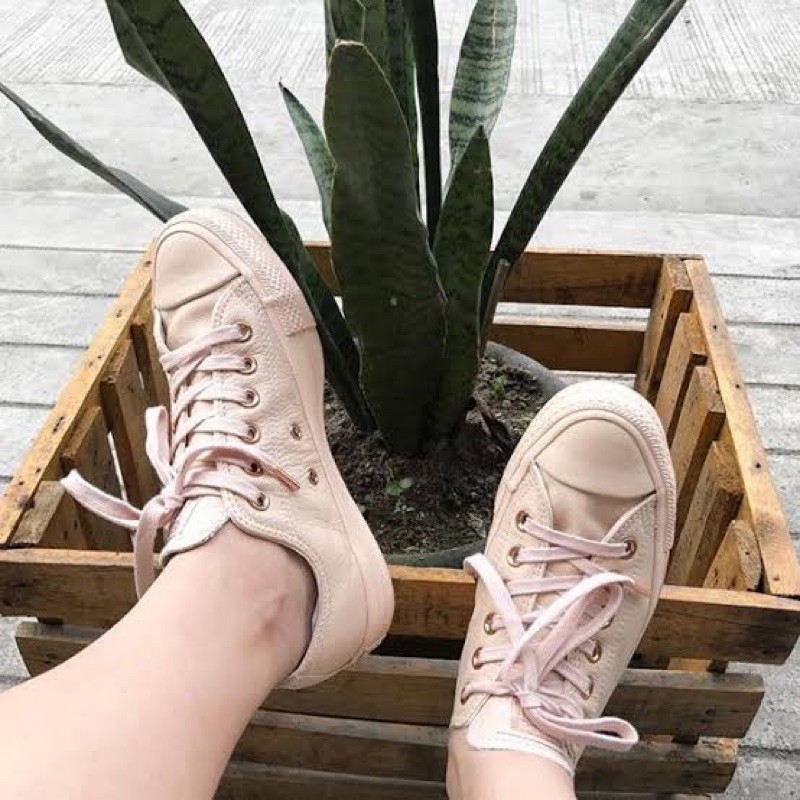 Converse all star top low leather rose gold