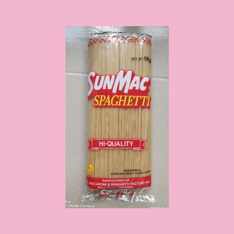 Sunmac Spaghetti Pasta 1kg Shopee Philippines