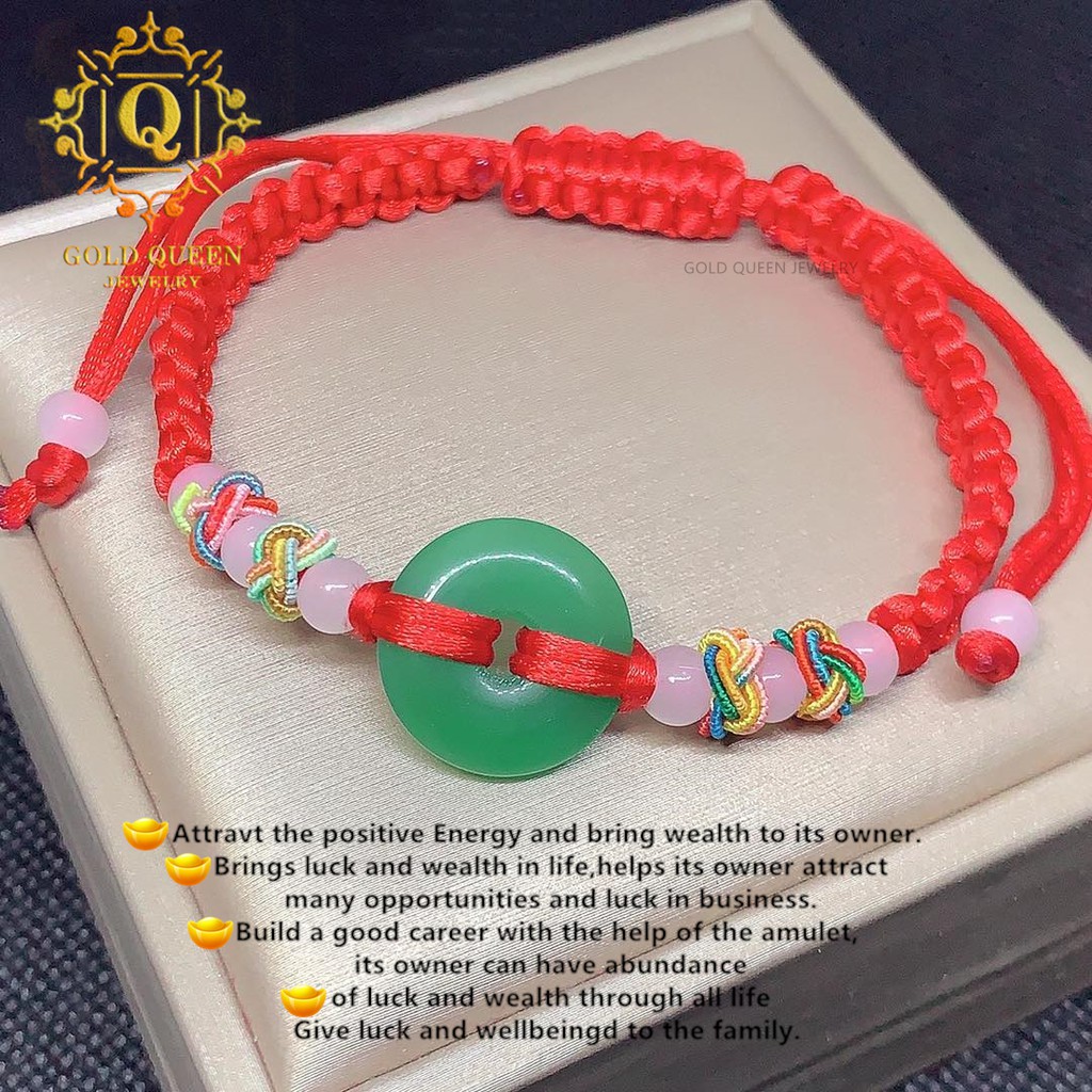 Jade bracelet with hot sale red string