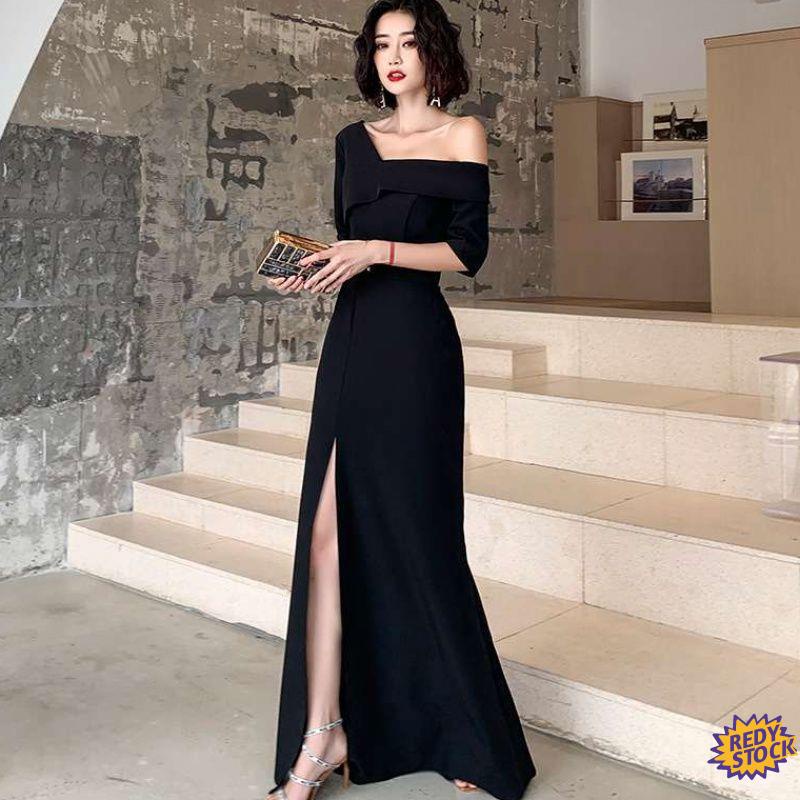 Womens one shoulder black mesh cocktail evening dress main image 1