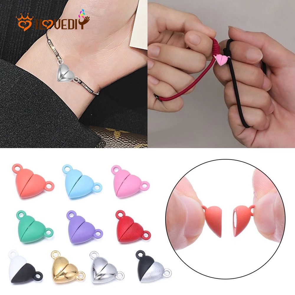 Colorful Love Heart Round Shaped DIY Connected Clasps / End Clasp