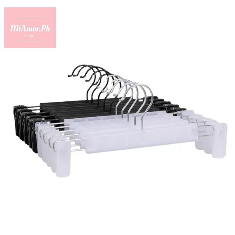 (5pcs) Adjustable Plastic Clip Hanger Clothes Pants Hanger Shopee