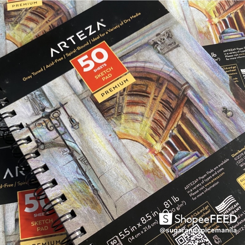 Arteza Gray Toned Sketchbook Shopee Philippines
