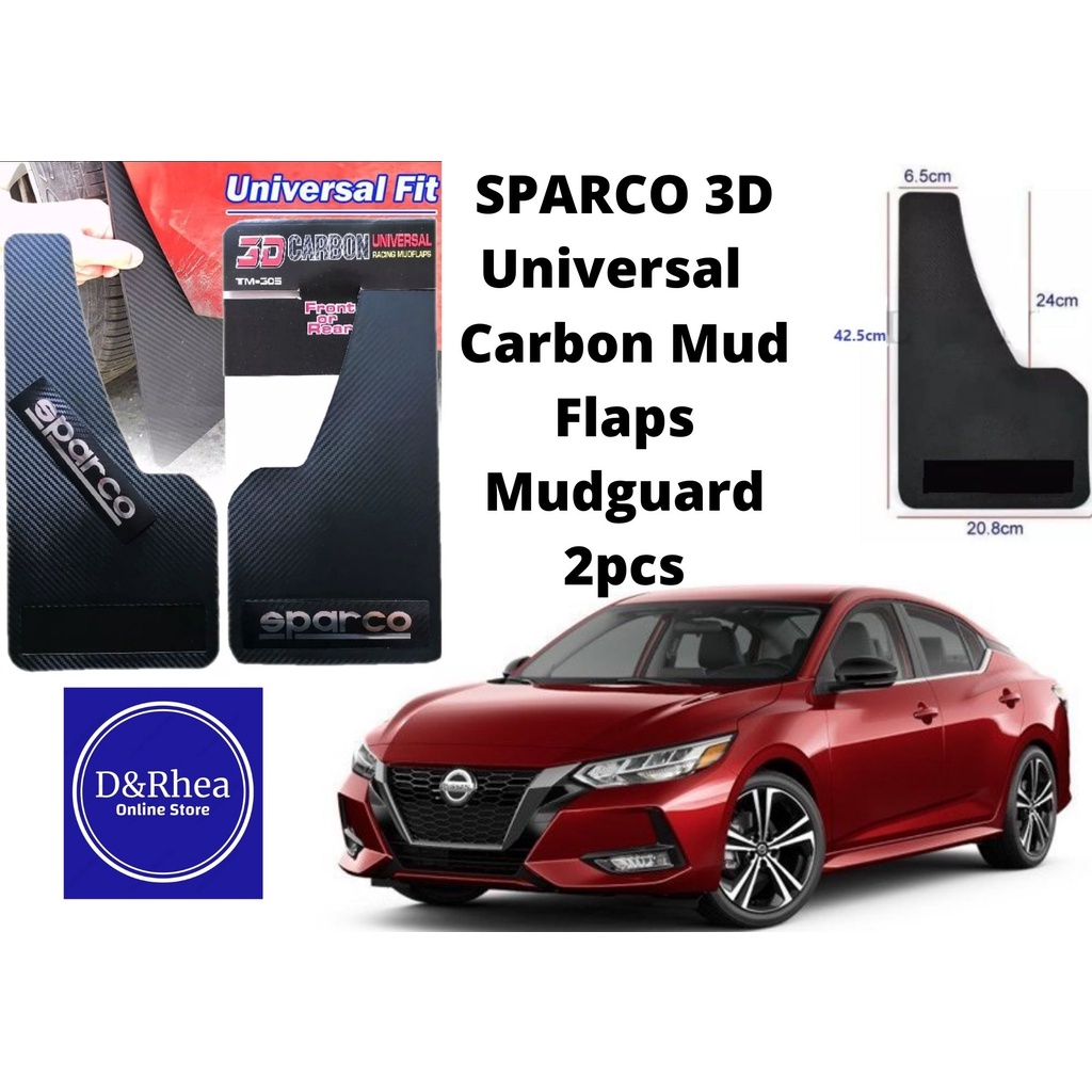 SPARCO 3D Universal Carbon Mud Flaps Mudguard (2 pcs) Shopee Philippines