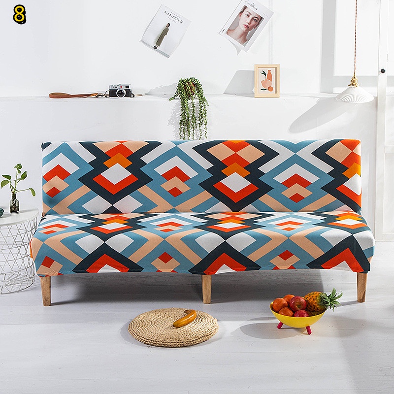 160190CM Folding Sofa Cover Without Armrest Sofa Bed Protective Cover Slide Cover Elastic