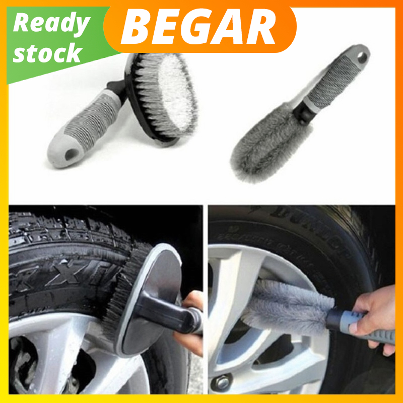 Car Brush Wheel Tire Rim Brush Car Wash Cleaner Plastic Handle for
