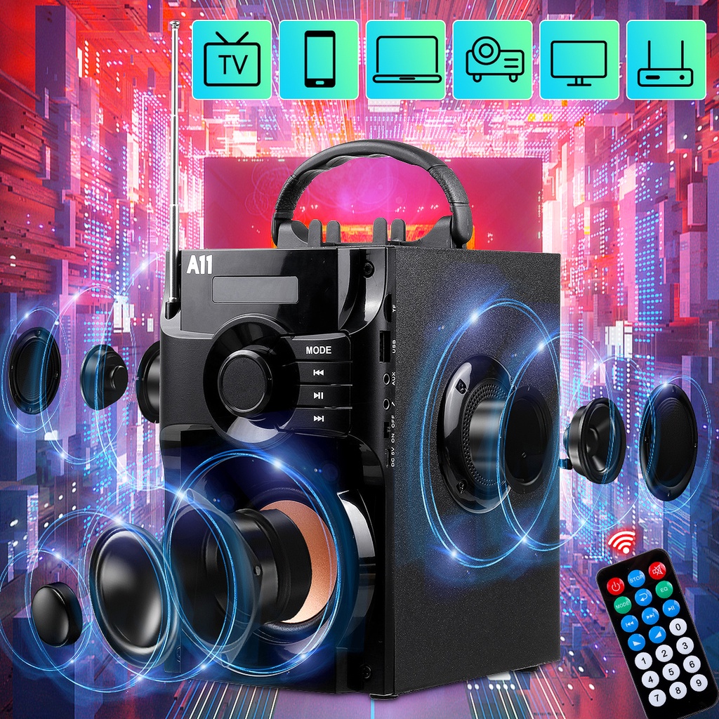 Portable Bluetooth Speaker A11 Wireless Stereo Subwoofer Bass Speakers Music Center Support FM