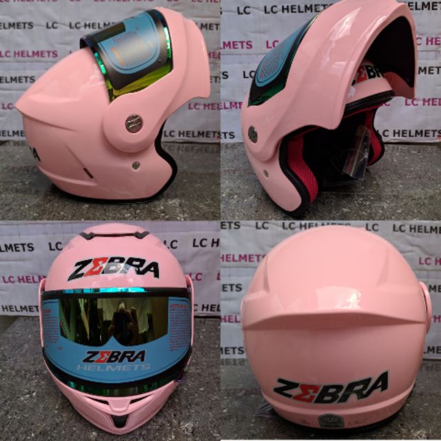 ZEBRA MODULAR HELMET BABY PINK Shopee Philippines