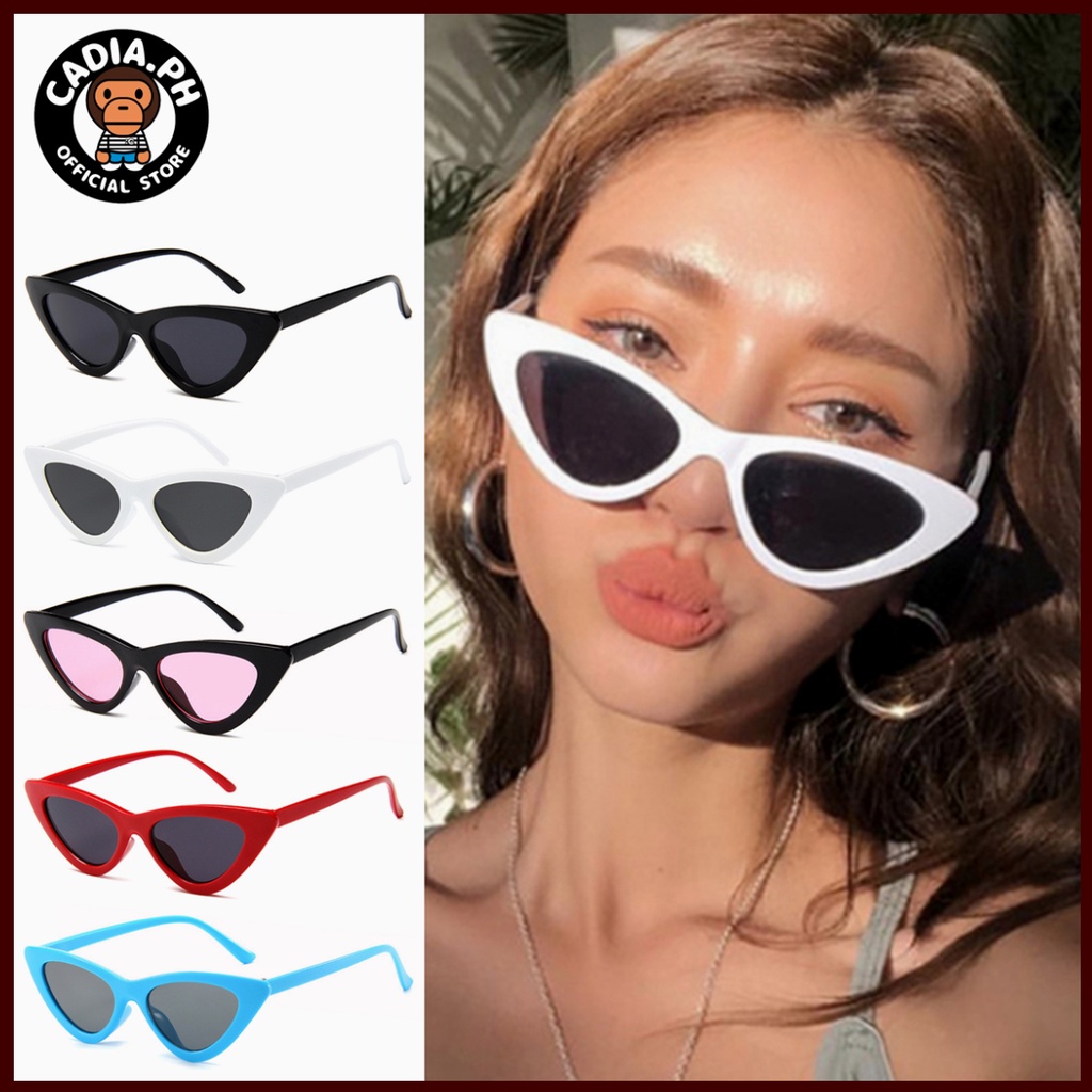 Cadia. Fashion PC Hiphop Cat Eye Sunglasses Wiper Shades Aesthetic for
