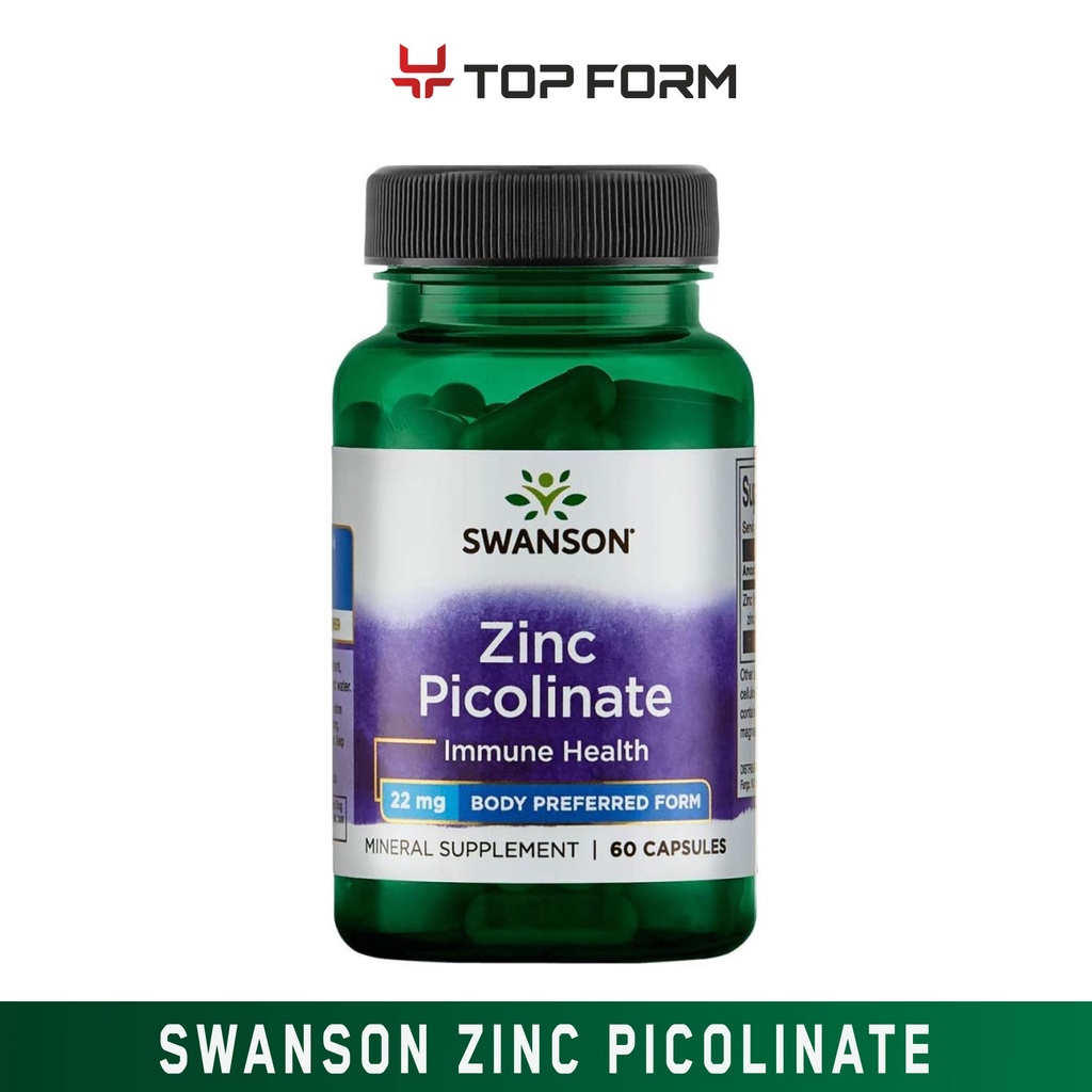 Swanson Zinc Picolinate Body Preferred Form 22mg 60caps Immune