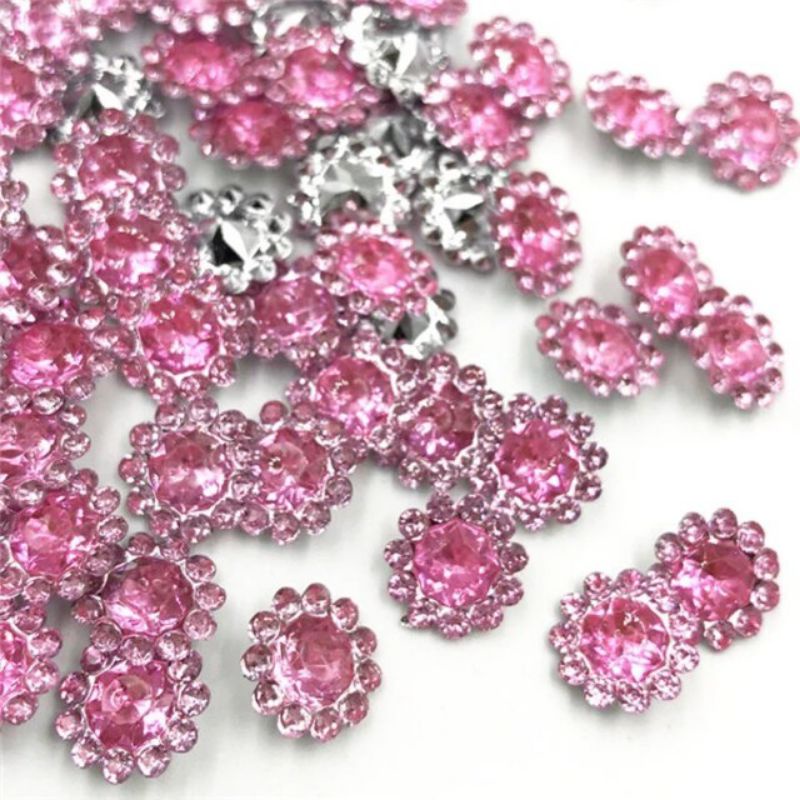 10mm flower rhinestone 50pcs/pack | Shopee Philippines